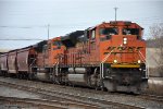 Grain train rolls east